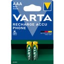 RECHARGE ACCU Phone Micro AAA 800 mAh - Lot de 2 - 1 pcs