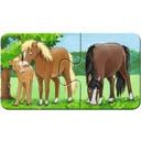 Puzzle - Tierfamilien auf dem Bauernhof, 9 x 2 Teile - 1 Stk