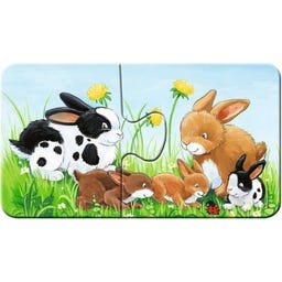 Puzzle - Tierfamilien auf dem Bauernhof, 9 x 2 Teile - 1 Stk