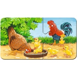 Puzzle - Tierfamilien auf dem Bauernhof, 9 x 2 Teile - 1 Stk