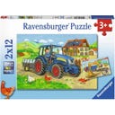 Puzzle - Baustelle und Bauernhof, 2x12 Teile - 1 Stk
