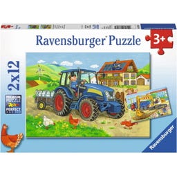 Puzzle - Baustelle und Bauernhof, 2x12 Teile