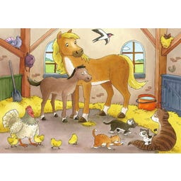 Puzzle - Glückliche Tierfamilien, 2 x 12 Teile - 1 Stk