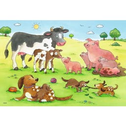 Puzzle - Glückliche Tierfamilien, 2 x 12 Teile - 1 Stk