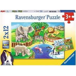 Ravensburger Puzzle - Tiere im Zoo, 2x12 Teile