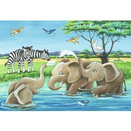 Puzzle - Tierkinder aus aller Welt, 2 x 12 Teile - 1 Stk