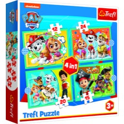4 in 1 Puzzle - Paw Patrol (12, 24, 20, 15 Teile)