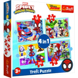 4 in 1 Puzzle - Marvel Spidey Amazing Friends (12, 24, 20, 15 Teile) - 1 Stk