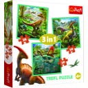 3 in 1 Puzzle - 20, 36, 50 Teile - Dinosaurier - 1 Stk