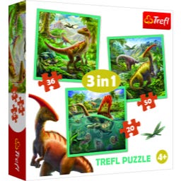 3 in 1 Puzzle - 20, 36, 50 pieces - Dinosaurs - 1 pc