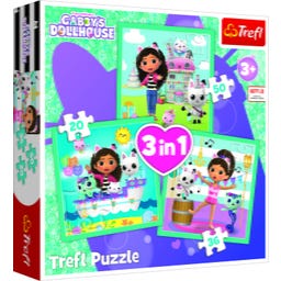 3 in 1 Puzzle - Gabby's Dollhouse (20, 36, 50 Teile)