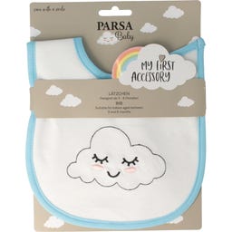 PARSA Beauty Babylatz wei&szlig; mit blauer Bord&uuml;re