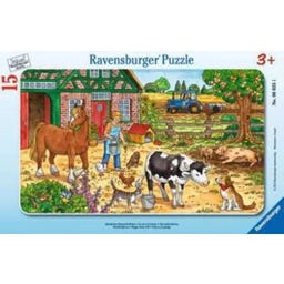 Rahmenpuzzle - Gl&uuml;ckliches Bauernhofleben, 15 Teile