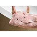 Kindsgut Kapuzenhandtuch Hase Rose 75 x 75 cm