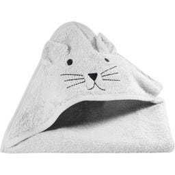 Kindsgut Kapuzenhandtuch Katze Grau 75 x 75 cm