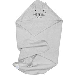 Kindsgut Kapuzenhandtuch Katze Grau 75 x 75 cm