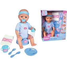 New Born Baby Dojenček z modrimi dodatki, 43 cm - 1 set