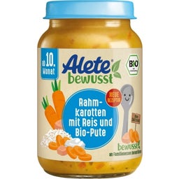 Alete bewusst Bio Rahmkarotten mit Reis Bio-Pute - 220 g