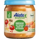 Bio Makkaroni mit Tomatensauce und Bio-Schwein