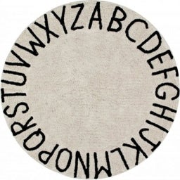 Lorena Canals Runder Baumwoll-Teppich ABC - Natural