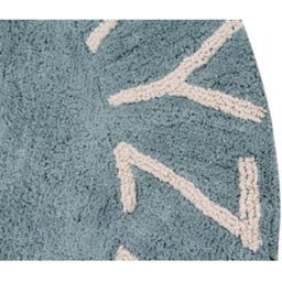 Lorena Canals Runder Baumwoll-Teppich ABC - Vintage Blue