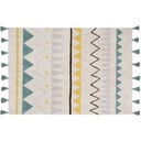 Baumwoll-Teppich Azteca Natural Vintage Blue - 120x160 cm