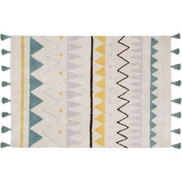 Baumwoll-Teppich Azteca Natural Vintage Blue - 120x160 cm