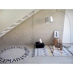 Baumwoll-Teppich Azteca Natural Vintage Blue - 120x160 cm