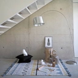 Baumwoll-Teppich Azteca Natural Vintage Blue - 120x160 cm