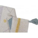 Baumwoll-Teppich Azteca Natural Vintage Blue - 140x200 cm