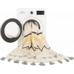 Baumwoll-Teppich Azteca Natural Vintage Blue - 140x200 cm