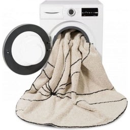 Lorena Canals Runder Baumwoll-Teppich Trace - Natural, Black