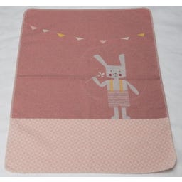 David Fussenegger Babydecke JUWEL mit Stick - Hase - rouge