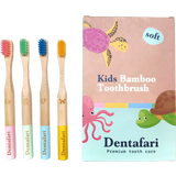 Dentafari Kids Bamboo Toothbrush 4-Piece Set