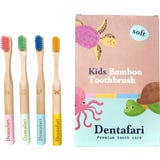 Dentafari Kids Bamboo Toothbrush 4-Piece Set