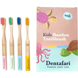Dentafari Kids Bamboo Toothbrush 4-Piece Set - 1 Set