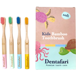 Dentafari Kids Bamboo Toothbrush 4-Piece Set - 1 Set