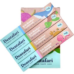 Dentafari Kids Bamboo Toothbrush 4-Piece Set - 1 Set