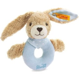Hoppel Hase Greifring mit Rassel, blau, 12 cm - 1 Stk